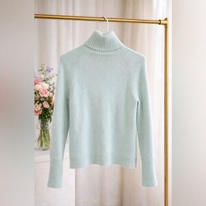 .Crew Wool Cashmere Blend Turtleneck Sweater – Ice Blue Aqua – Size Small 💙